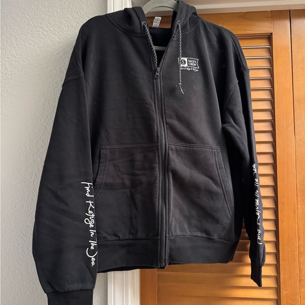 Salty Crew Black Hoodie with White Logo